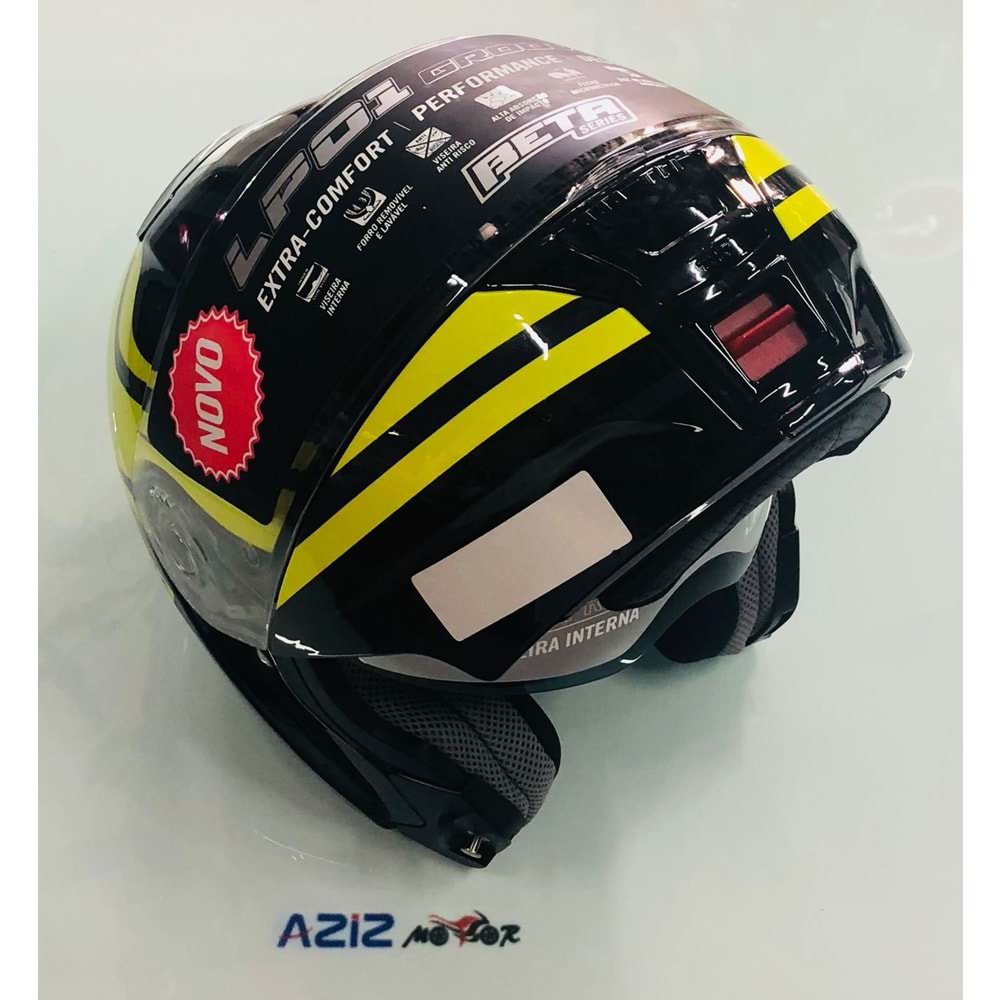 BETA KASK CENE AÇILIR GOZLUKLU LP01 BEDEN : 56(S) SİYAH BEYAZ