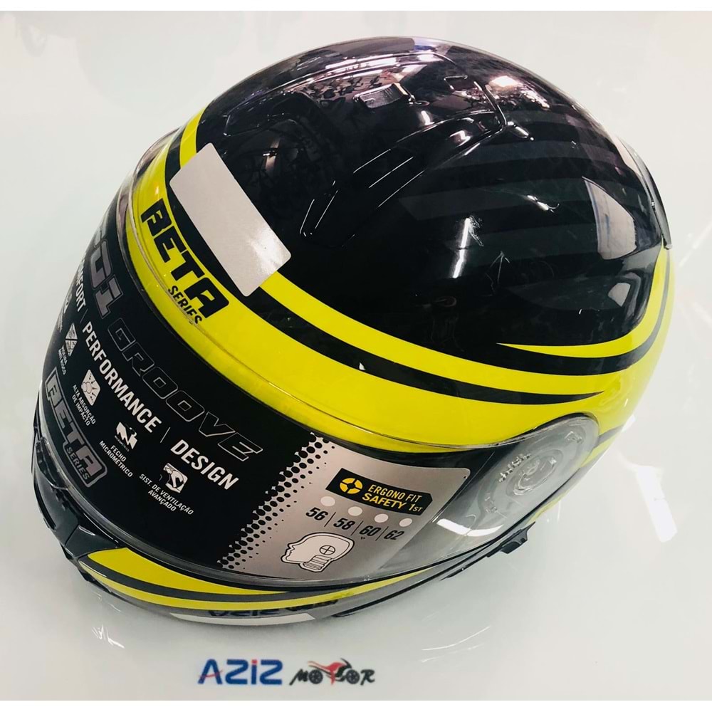 BETA KASK CENE AÇILIR GOZLUKLU LP01 BEDEN : 56(S) SİYAH BEYAZ