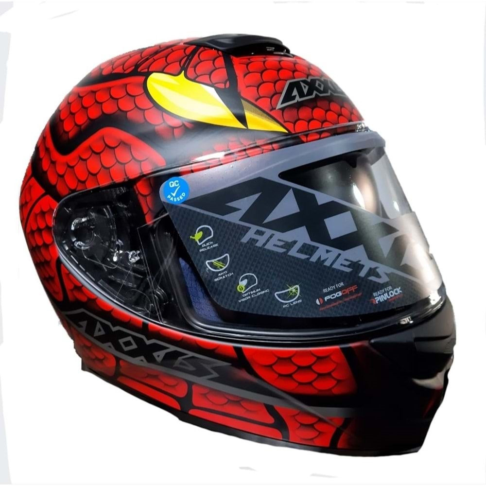 AXXIS KASK ÇENELİ EAGLE SV SNAKE MAT KIRMIZI L