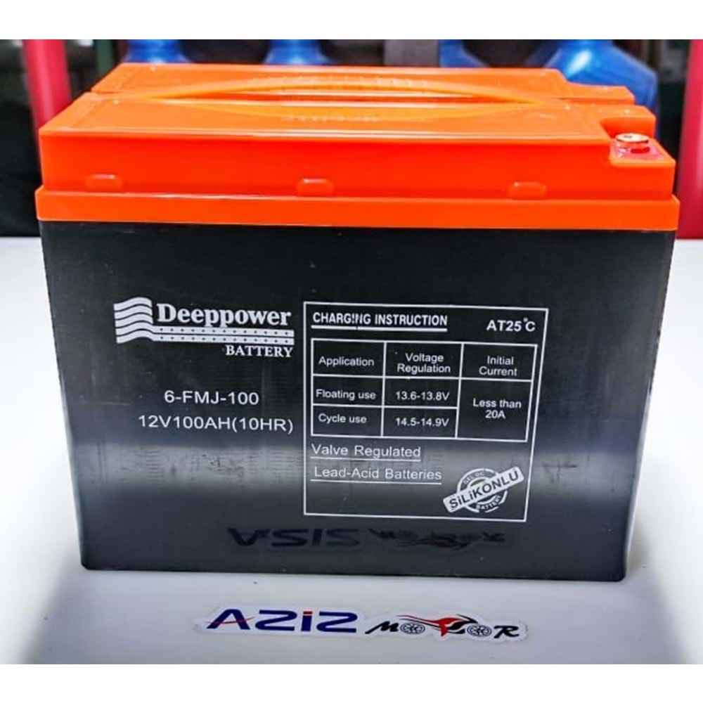 12V 100AH DEEPPOWER MOTOR AKÜSÜ 6-DZM60