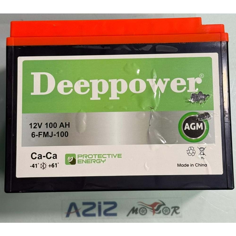 12V 100AH DEEPPOWER MOTOR AKÜSÜ 6-DZM60