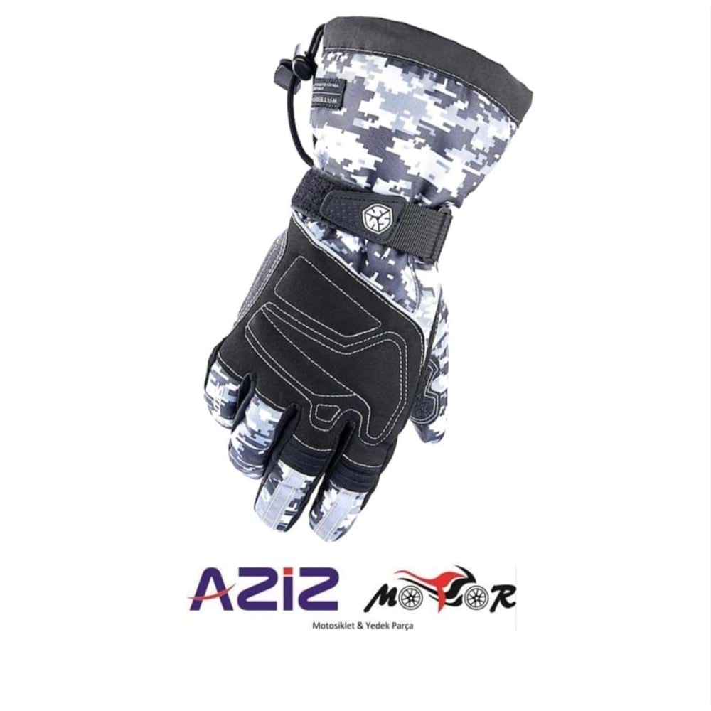 SCOYCO MC30-0235 KIŞLIK ELDİVEN SİYAH DESENLİ XXL