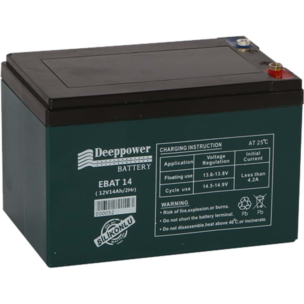 DEEPPOWER 12V 14 AH AKÜ ELEKTİRİKLİ BİSİKLET AKÜSÜ