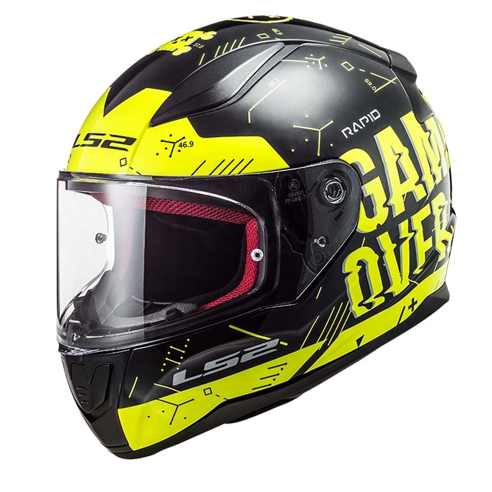 LS2 RAPID PLAYER NEON SARI-SİYAH KASK L