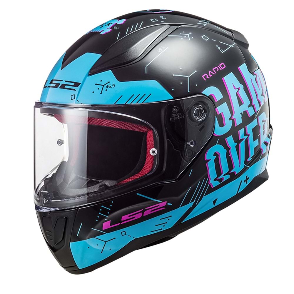 LS2 RAPID PLAYER SİYAH-MAVİ KASK XL