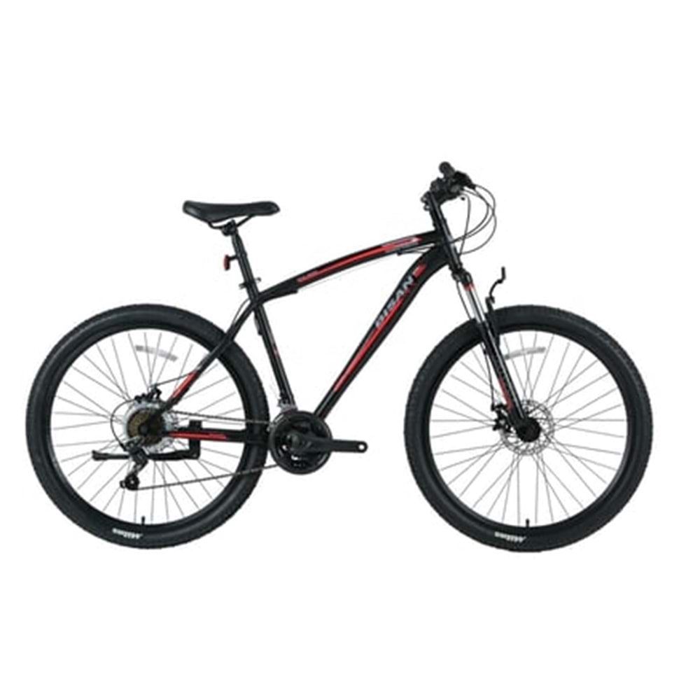 BİSAN MTS 4600 V-23 24 JANT DAĞ BİSİKLETİ MAT SİYAH - KIRMIZI