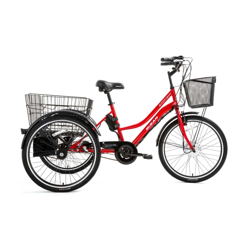 BİSAN 24 E-PORTER ELEKTRİKLİ BİSİKLET 24 JANT KIRMIZI- SİYAH