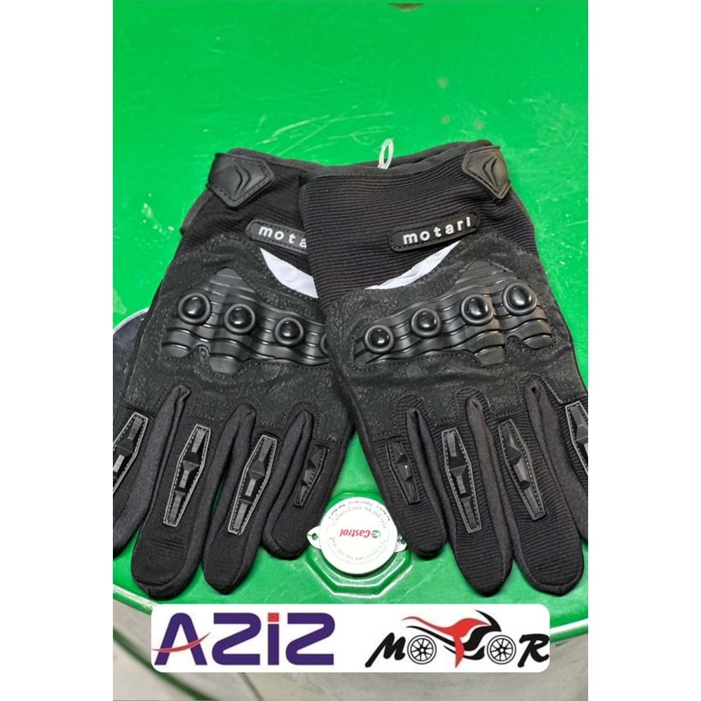 MOTARİ DERİ ELDİVEN KORUMALI SİYAH - S