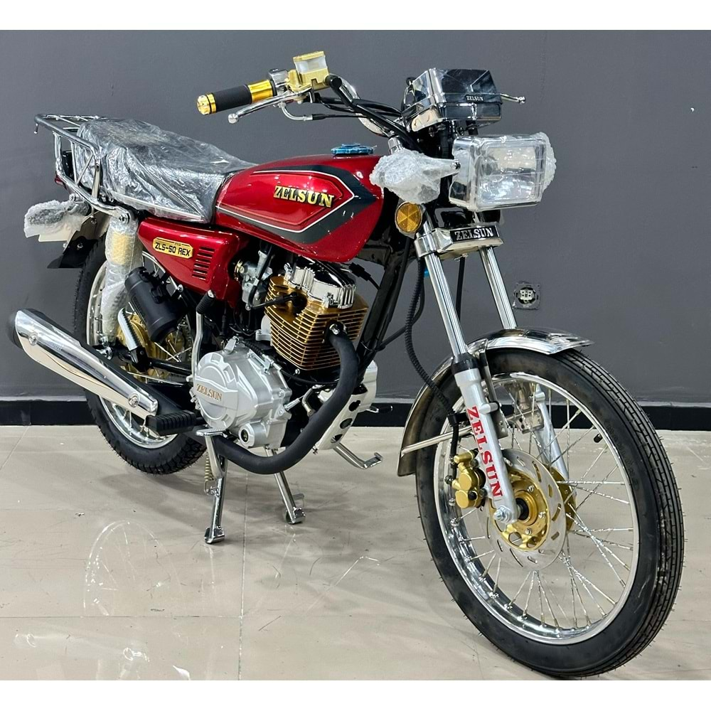 ZELSUN ZLS-50 REX MOTOSİKLET KIRMIZI MODİFİYE 36 TEL JANT