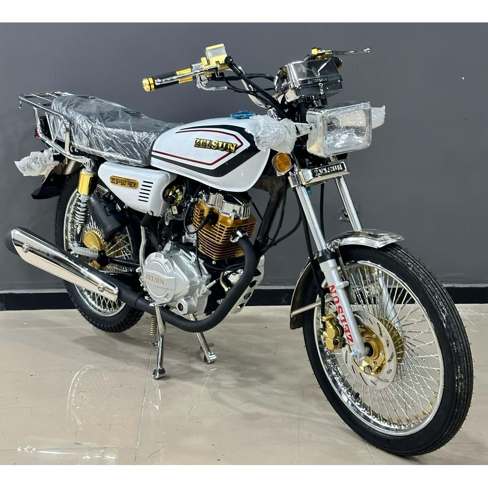 ZELSUN ZLS-50 REX MOTOSİKLET BEYAZ MODİFİYE 72 TEL JANT