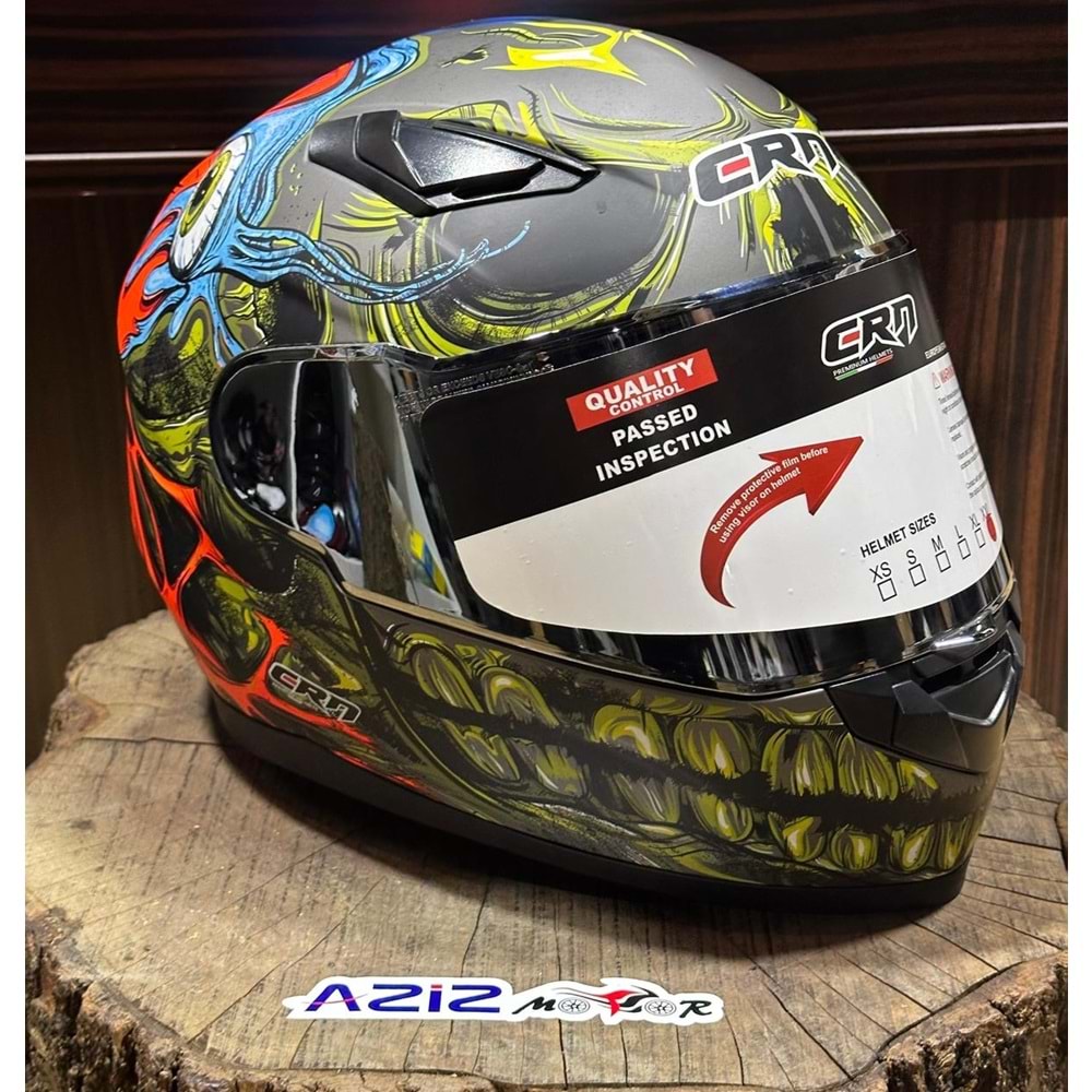 CRN KASK FS-816 TURUNCU/MAVİ/GRİ - XXL
