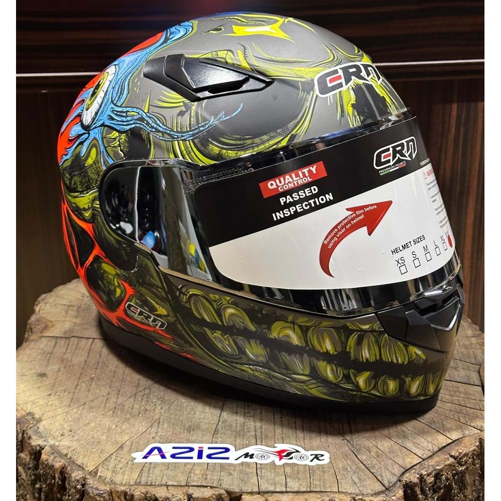 CRN KASK FS-816 TURUNCU/MAVİ/GRİ - XL