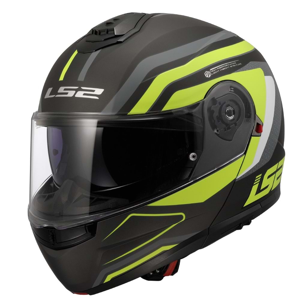 LS2 STROBE 2 PHANTOM MAT TITANIUM-NEON SARI KASK XL