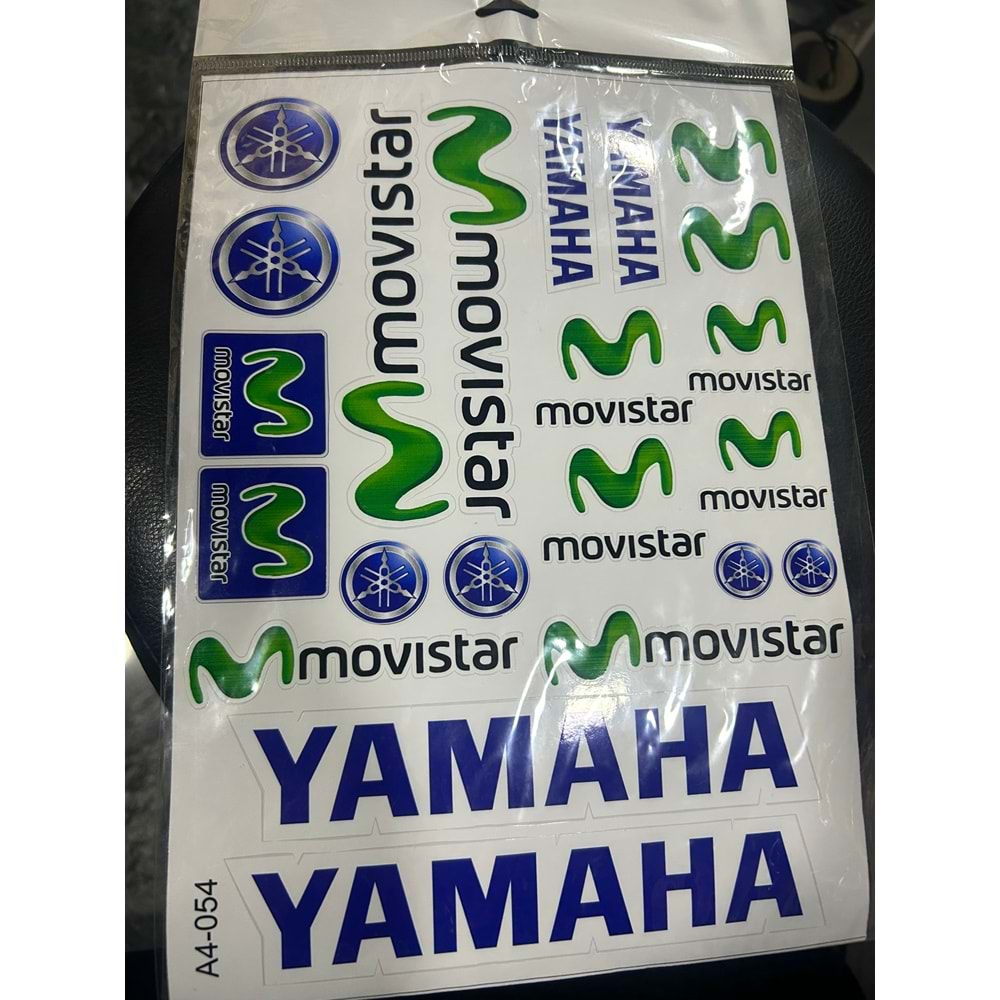 A4 STİCKER TEK PAKET ÇOKLU STİCKER YAMAHA MAVİ YEŞİL