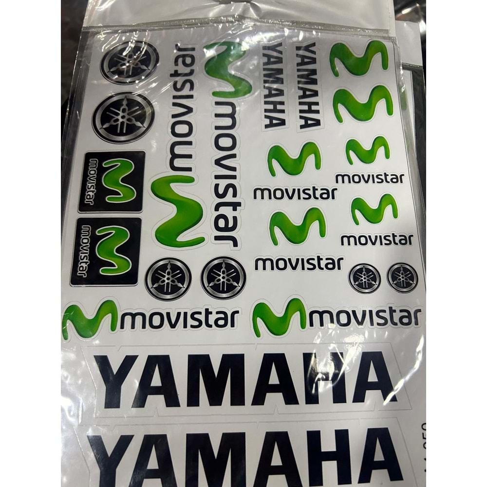 A4 STİCKER TEK PAKET ÇOKLU STİCKER YAMAHA SİYAH YEŞİL