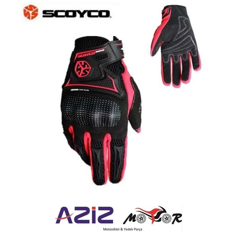 SCOYCO ELDİVEN KORUMALI YAZLIK MC 23 KIRMIZI L