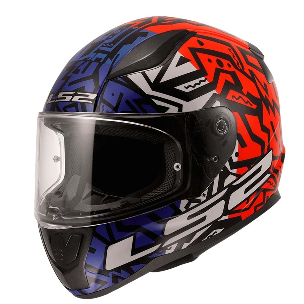 LS2 RAPID 2 MEMPHIS MAVİ-KIRMIZI KASK L