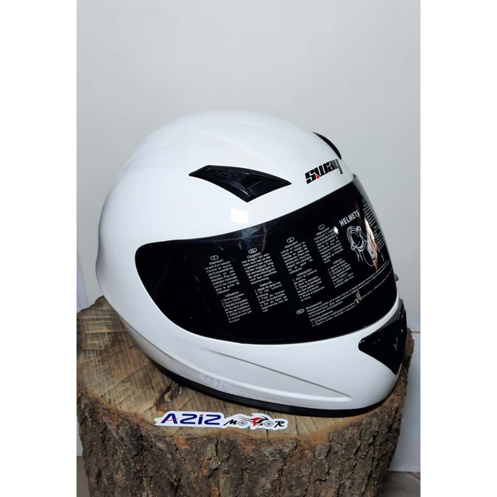 SWAY 802 BEYAZ KAPALI KASK (M)