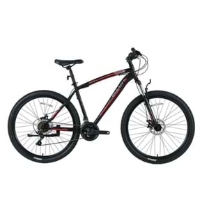 BİSAN MTS 4600 V-23 24 JANT DAĞ BİSİKLETİ MAT SİYAH - KIRMIZI