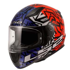 LS2 RAPID 2 MEMPHIS MAVİ-KIRMIZI KASK L