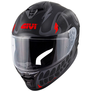 GIVI 50.X BONES MAT SİYAH-KIRMIZI KASK L