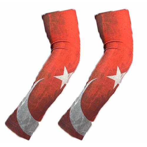 GİYİLEBİLİR KOL DÖVMESİ & KOL ÇORABI 3D BASKILI TÜRK BAYRAGI