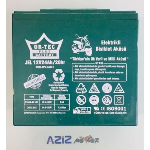 ORTEC 12V 24 6 DZM AH JEL AKÜ DİKEY