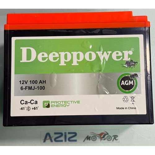 12V 100AH DEEPPOWER MOTOR AKÜSÜ 6-DZM60