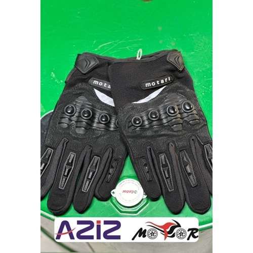 MOTARİ DERİ ELDİVEN KORUMALI SİYAH - XL