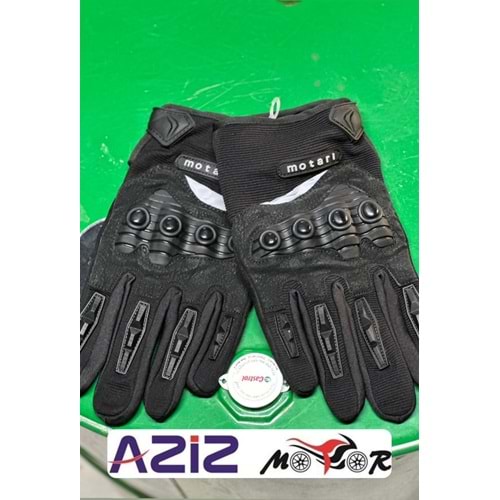 MOTARİ DERİ ELDİVEN KORUMALI SİYAH - XXL