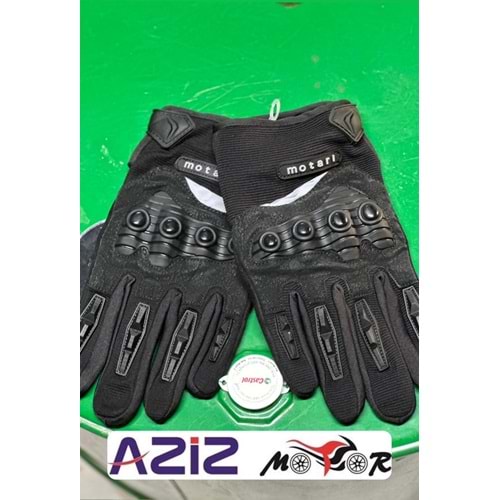 MOTARİ DERİ ELDİVEN KORUMALI SİYAH - S