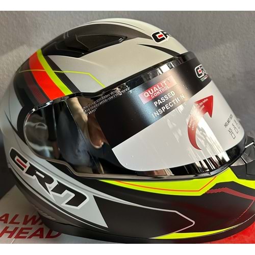 CRN KASK FS-816 GRİ/FOSFOR SARI/KIRMIZI - XL