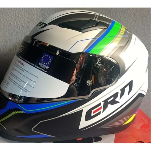 CRN KASK FS-816 BEYAZ/YEŞİL/MAVİ - XXL