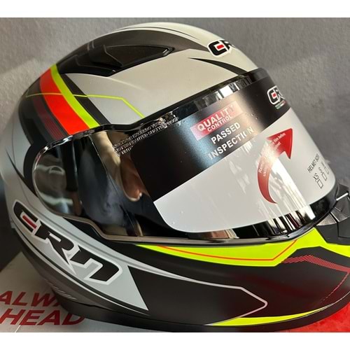 CRN KASK FS-816 GRİ/FOSFOR SARI/KIRMIZI - M