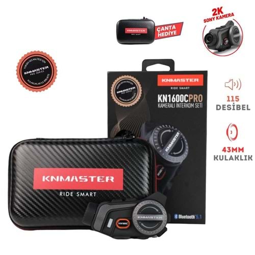 KNMASTER KN1600C KAMERALI MOTOSİKLET BLUETOOTH INTERCOM KULAKLIK SETİ