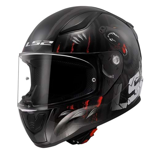 LS2 RAPID 2 CLAWN M.SİYAH-KIRMIZI KASK XXL