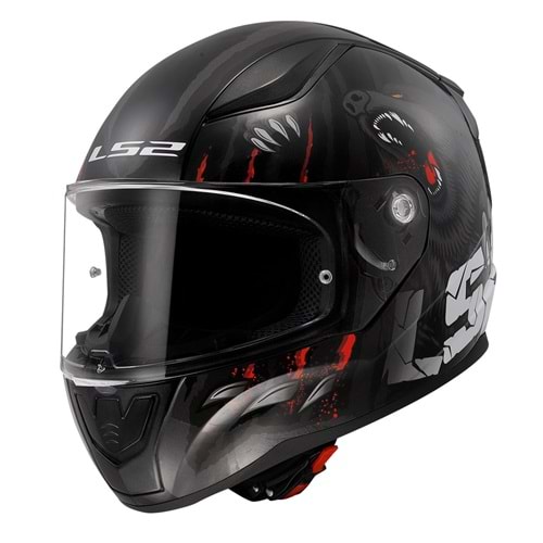 LS2 RAPID 2 CLAWN M.SİYAH-KIRMIZI KASK M
