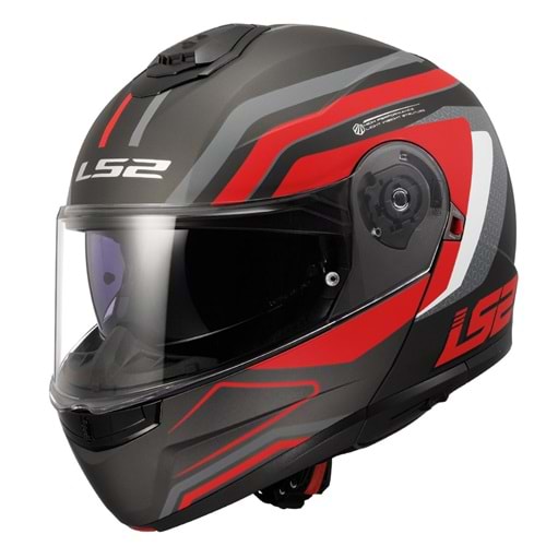 LS2 STROBE 2 PHANTOM MAT TITANIUM-GRİ-KIRMIZI KASK XXL