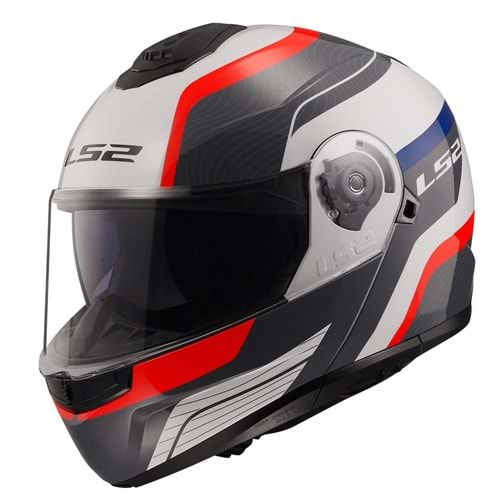 LS2 STROBE 2 MONZA SİYAH-BEYAZ-KIRMIZI KASK L