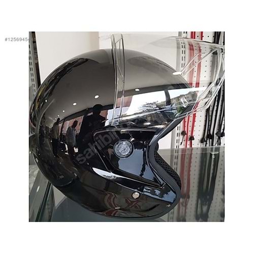 STANDART BEDEN YARIM KASK - PARLAK SİYAH