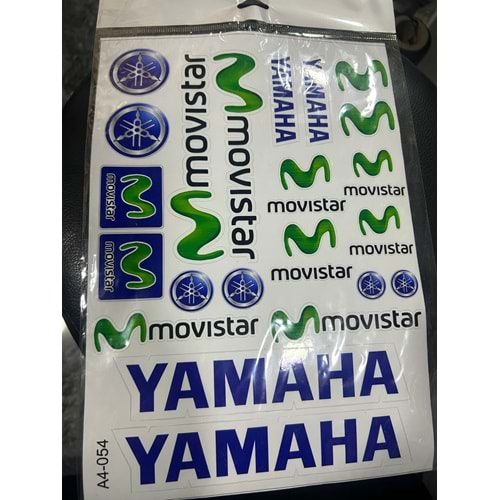 A4 STİCKER TEK PAKET ÇOKLU STİCKER YAMAHA MAVİ YEŞİL