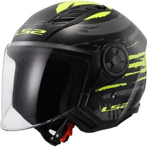 LS2 AIRFLOW 2 PARLAK SİYAH NEON SARI KASK S