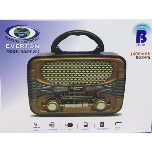 Everton Rt-807 Bluetooth Fm/Usb/Tf/Aux Nostaljik Radyo