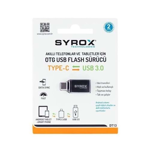 SYROX SYX-DT13 USB 3.0 TO TYPE-C OTG ÇEVİRİCİ