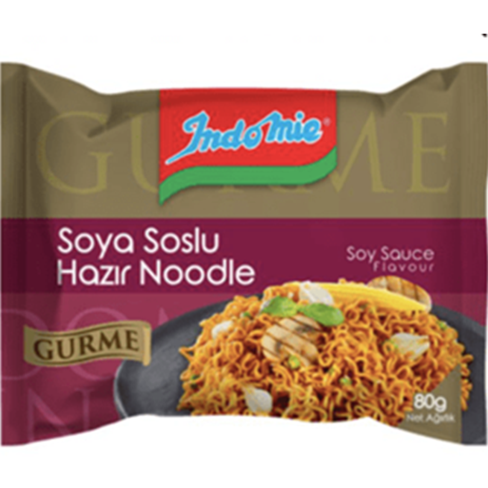 INDOMIE HAZIR NOODLE GURME 80 GR SOYA SOSLU