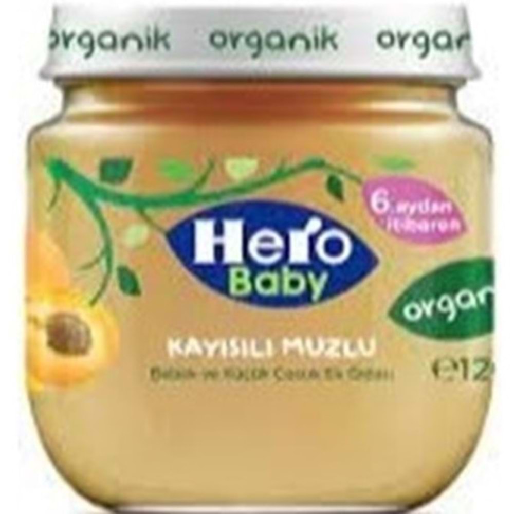 HERO BABY ORGANIK KAVANOZ MAMA 120 GR KAYISI MUZ