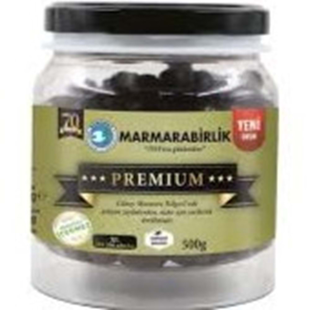 MARMARABİRLİK SALAMURA SİYAH ZEYTİN 500 G DOĞAL YAĞLI XS-2XS