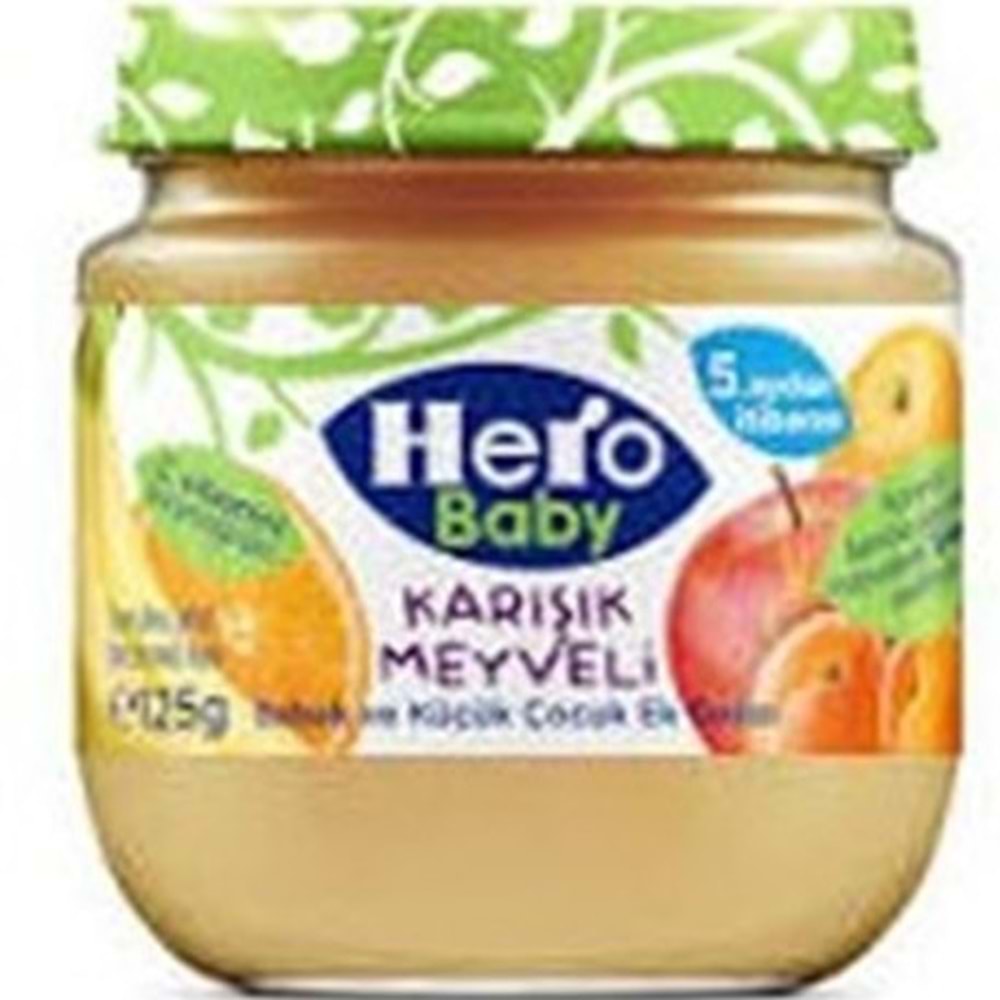 HERO BABY KAVANOZ MAMA 125 GR 5+ AY KARISIK MEYVELI