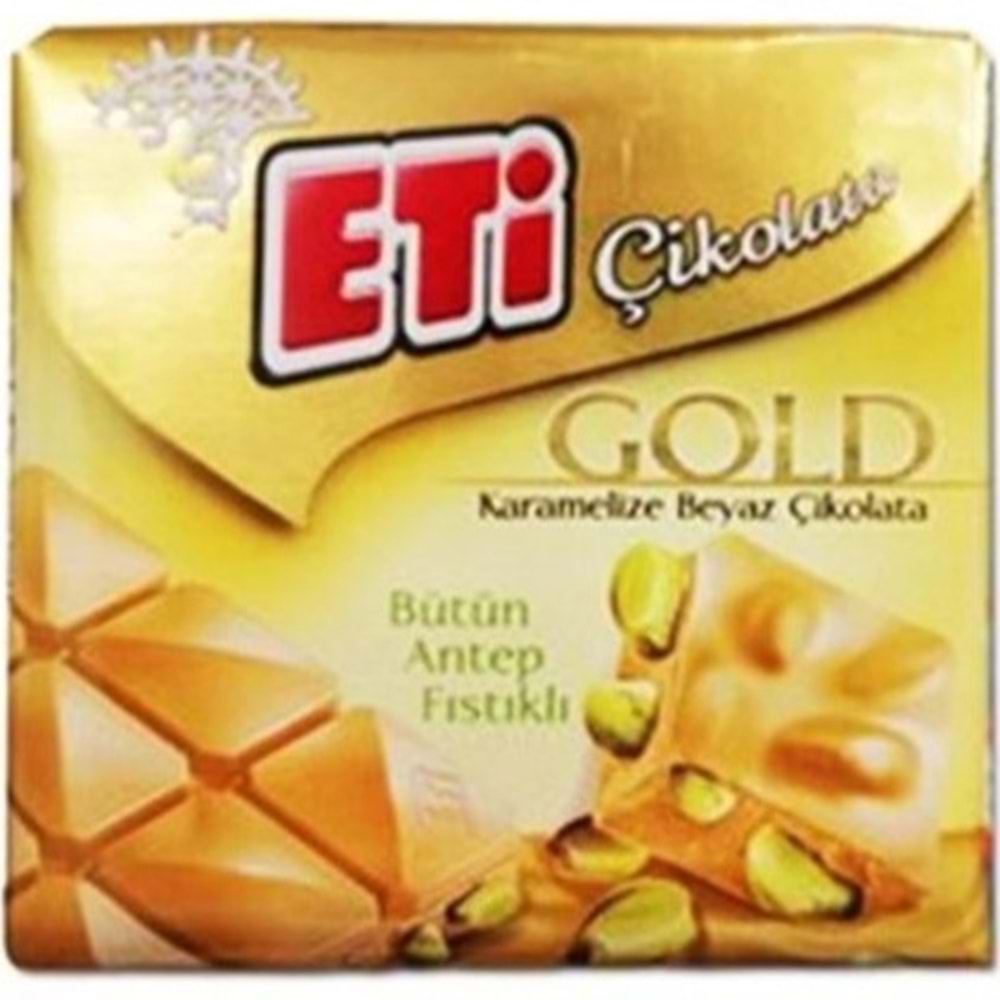 ETİ GOLD KARAMELIZE A.FISTIKLI BEYAZ CIKOLATA 60 G