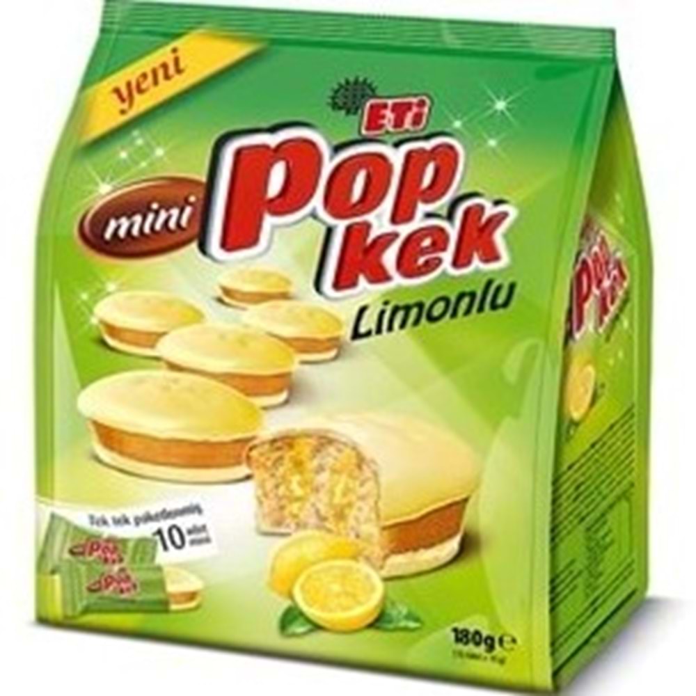 ETİ POPKEK MINI 10 LU PAKET 180 GR LIMONLU
